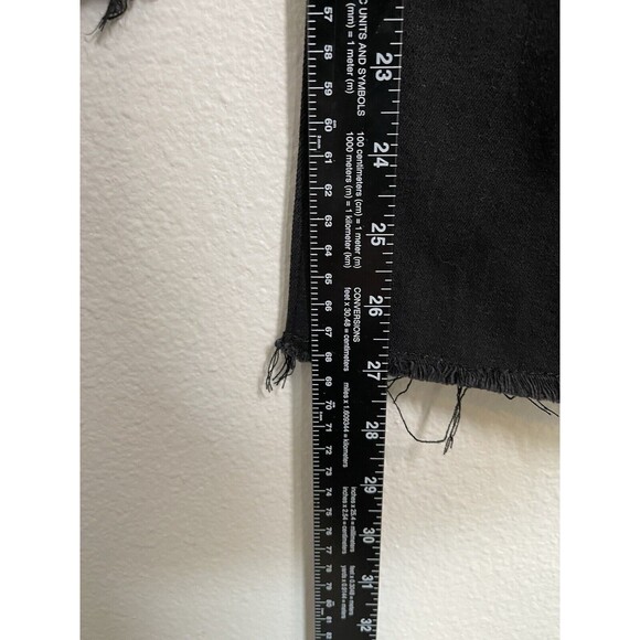 NWT ZENANA Women 31 Hi-Rise Stretch Jeans Distressed Cropped Raw Black Casual - Picture 15 of 16